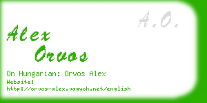 alex orvos business card